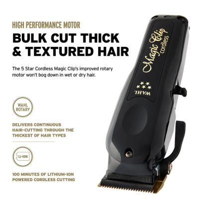 Wahl Cordless Barber Combo - Black Magic Clip + Detailer