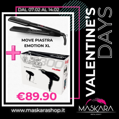 Move Piastra Emotion XL + Muster Asciugacapelli Nero 2300