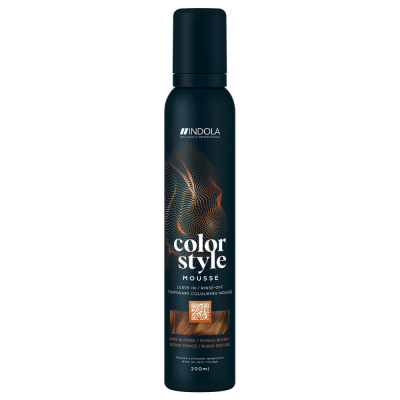 Indola Mousse Biondo Scuro colorazione temporanea, ravviva il colore dei capelli naturali o colorati - 200 ml