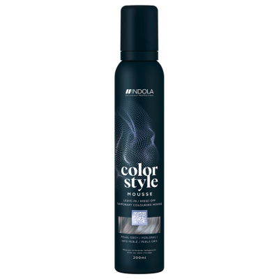 Indola Mousse Grigio Perla colorazione temporanea, ravviva il colore dei capelli naturali o colorati - 200 ml