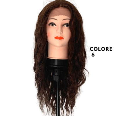 Ser Mulher Audrey Wig Colore 6 Light Brown, parrucca in termofibra, capelli lisci con frangia, lunghezza media - 150 gr