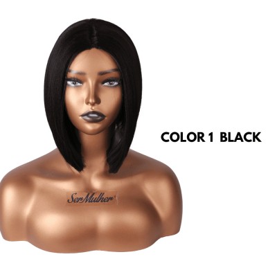 Ser Mulher Didy Wig Colore 1 Black, parrucca in termofibra, capelli lisci a caschetto - 140 gr