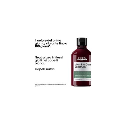 L'Oreal Shampoo Green Vitamino Color Spectrum, tonalizzante antirosso - 300 ml