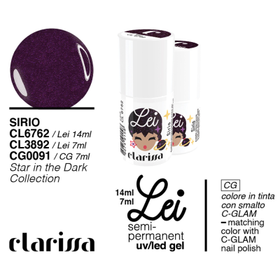 Clarissa Lei smalto semipermanente Led e Uv Star in the dark collection cl 39892 Sirio - 7 ml