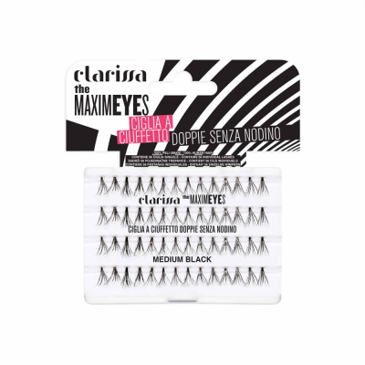 Maximeyes ciglia a ciuffetto doppie senza nodino, medium.