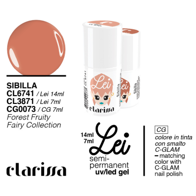 Clarissa lei smalto semipermanente con tecnologia led e uv Forest Fruity collection Sibilla cl 6741 - 14 ml