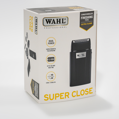 Wahl Super Close rasoio finitura a pelle - colore nero.
