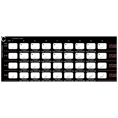 Extension ciglia "one by one" multipack, curva c, lunghezza 7-15 mm, spessore 0,10. confezione da 12 linee