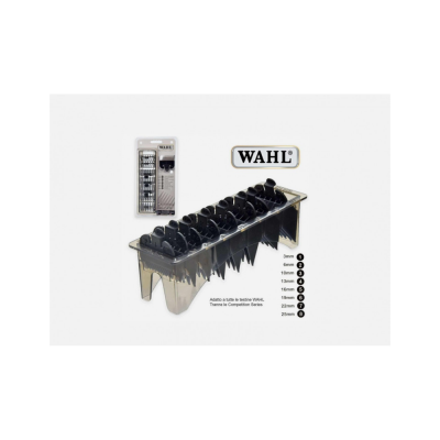 Wahl set rialzi in nylon neri dal numero 1 al numero 8.
