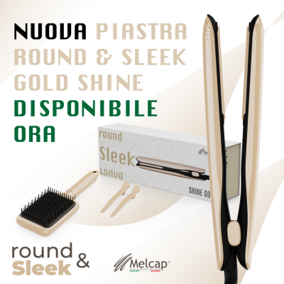 Piastra lisciante Round & Sleek Melcap kit - Gold shine edition