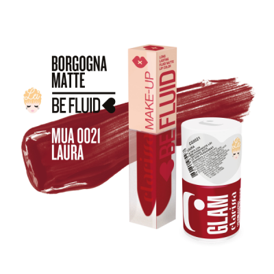 Rossetto liquido be fluid red collection lip color Laura - Borgogna matte.