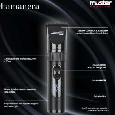 Muster Lamanera Carboceramica tagliacapelli professionale