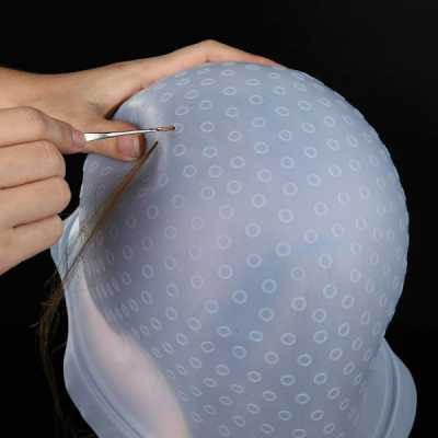 Haircare cuffia mechés in silicone trasparente riutilizzabile con uncino