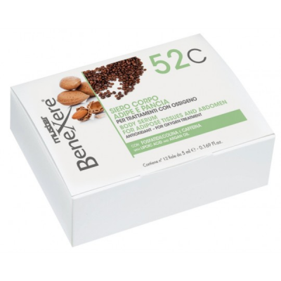 Siero corpo adipe e pancia per trattamenti con Ossigeno ed elettroporazione, con Fosfatidilcolina e Caffeina. 12x5ml.