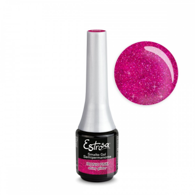 Estrosa smalto gel semipermanente - Ironic Pink Shiny glitter 7 ml
