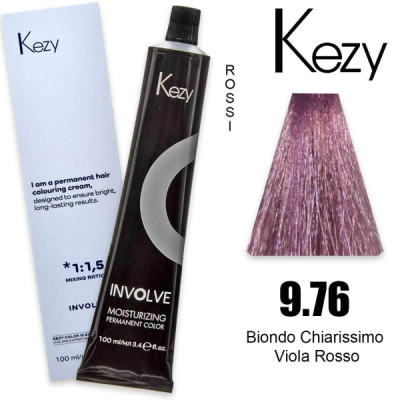 Kezy Involve Color colorazione permanente in crema 9.76 - Biondo Chiarissimo Viola Rosso 100 ml